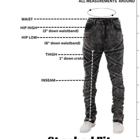 Waimea- Blue Wash Tile Patch Stacked Fit Denim - Picture 5 of 6